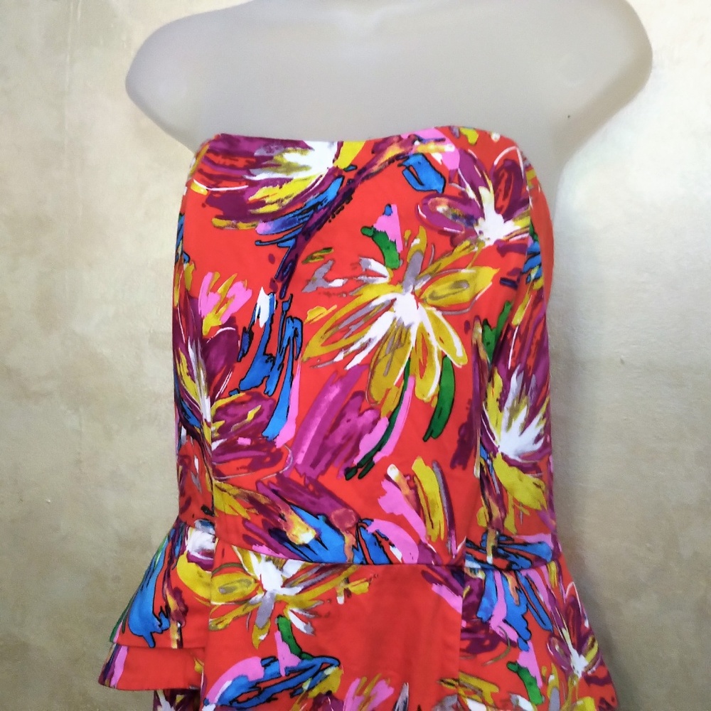 Bright Strapless Dress by Chris McLaughlin EUC 12 - Picture 2 of 5